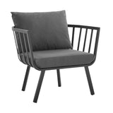 Riverside Outdoor Patio Aluminum Armchair - Coastal Modern & All-Weather Poolside Seating