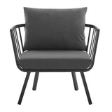 Riverside Outdoor Patio Aluminum Armchair - Coastal Modern & All-Weather Poolside Seating