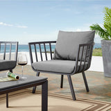 Riverside Outdoor Patio Aluminum Armchair - Coastal Modern & All-Weather Poolside Seating
