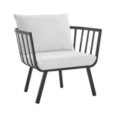 Riverside Outdoor Patio Aluminum Armchair - Coastal Modern & All-Weather Poolside Seating