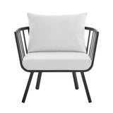 Riverside Outdoor Patio Aluminum Armchair - Coastal Modern & All-Weather Poolside Seating