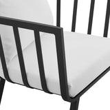 Riverside Outdoor Patio Aluminum Armchair - Coastal Modern & All-Weather Poolside Seating