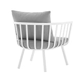Riverside Outdoor Patio Aluminum Armchair - Coastal Modern & All-Weather Poolside Seating