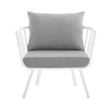 Riverside Outdoor Patio Aluminum Armchair - Coastal Modern & All-Weather Poolside Seating