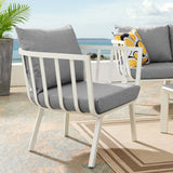 Riverside Outdoor Patio Aluminum Armchair - Coastal Modern & All-Weather Poolside Seating
