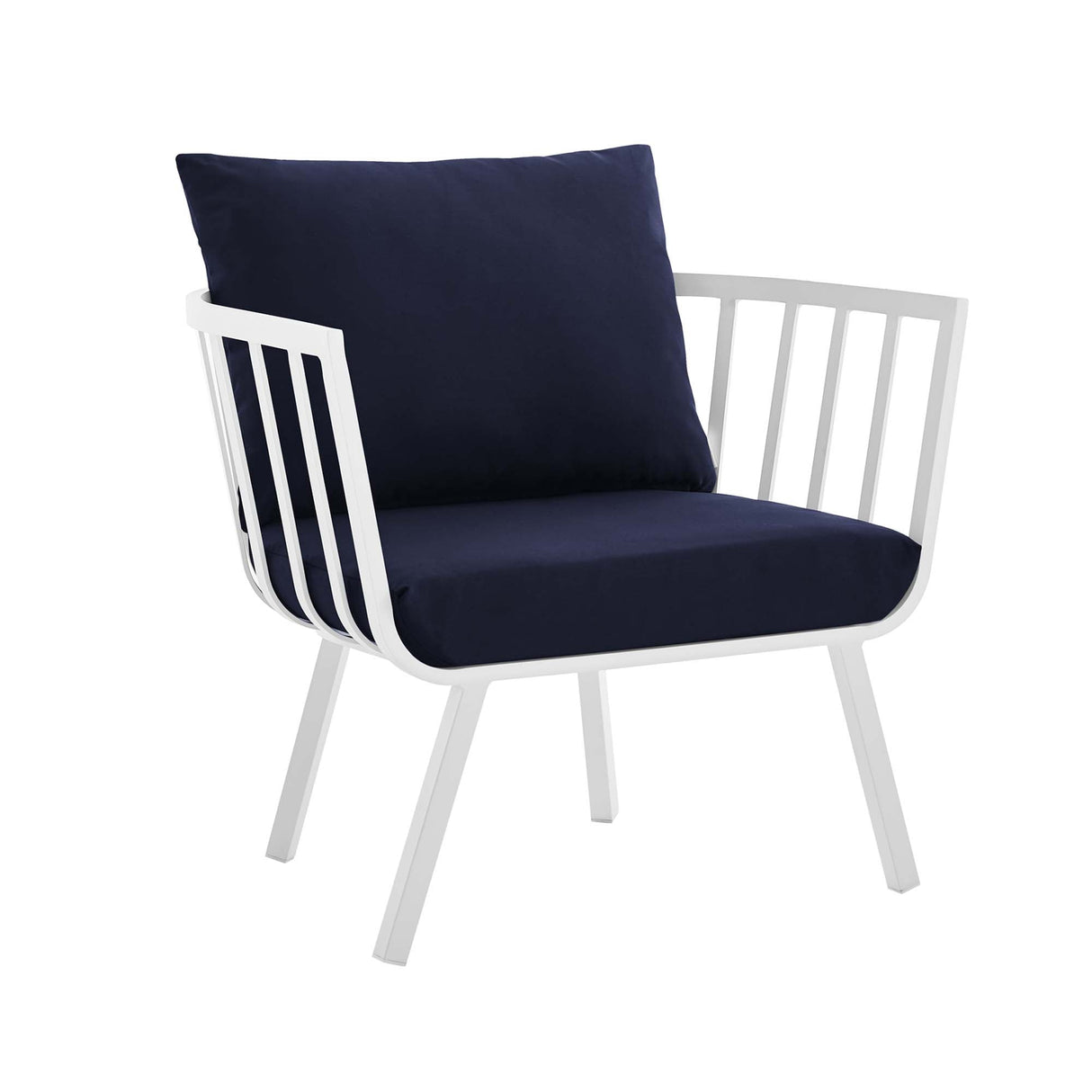 Riverside Outdoor Patio Aluminum Armchair - Coastal Modern & All-Weather Poolside Seating