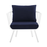 Riverside Outdoor Patio Aluminum Armchair - Coastal Modern & All-Weather Poolside Seating