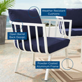 Riverside Outdoor Patio Aluminum Armchair - Coastal Modern & All-Weather Poolside Seating