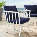 Riverside Outdoor Patio Aluminum Armchair - Coastal Modern & All-Weather Poolside Seating