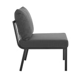 Riverside Outdoor Patio Aluminum Armless Chair - Coastal Modern & Modular Seating