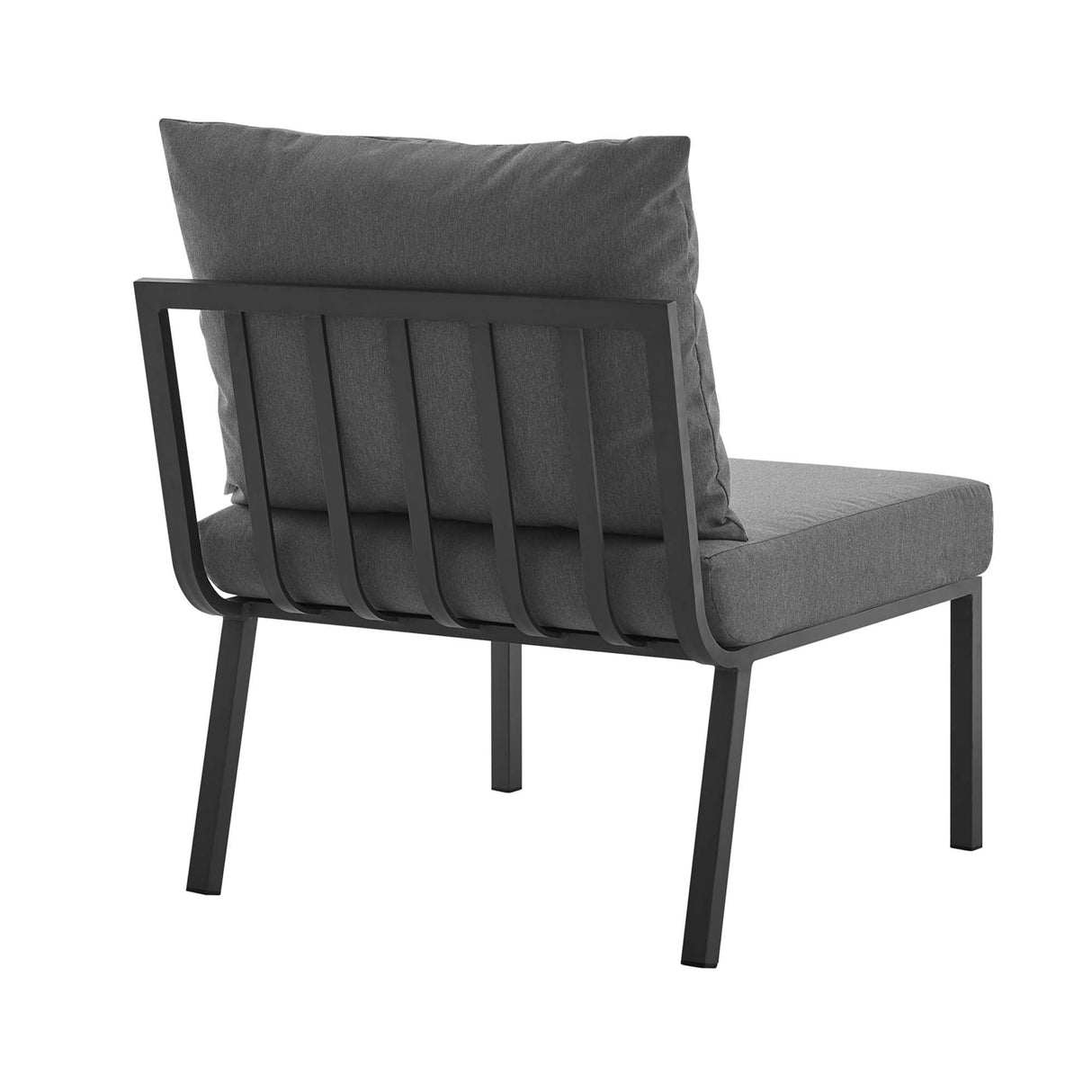 Riverside Outdoor Patio Aluminum Armless Chair - Coastal Modern & Modular Seating
