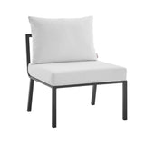 Riverside Outdoor Patio Aluminum Armless Chair - Coastal Modern & Modular Seating