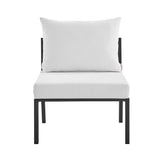 Riverside Outdoor Patio Aluminum Armless Chair - Coastal Modern & Modular Seating