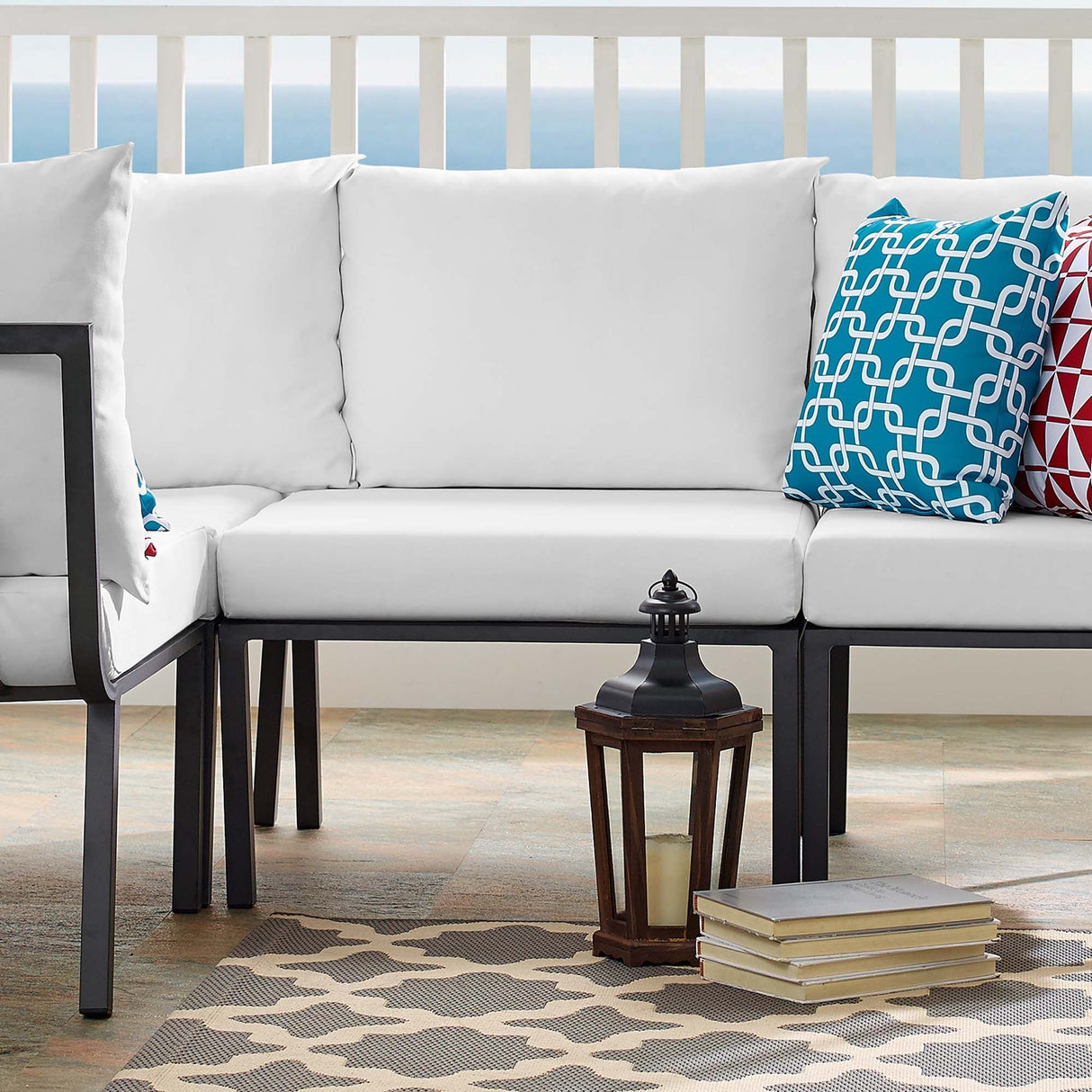 Riverside Outdoor Patio Aluminum Armless Chair - Coastal Modern & Modular Seating