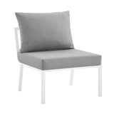 Riverside Outdoor Patio Aluminum Armless Chair - Coastal Modern & Modular Seating