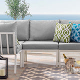 Riverside Outdoor Patio Aluminum Armless Chair - Coastal Modern & Modular Seating