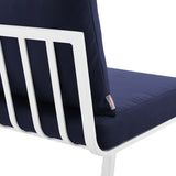 Riverside Outdoor Patio Aluminum Armless Chair - Coastal Modern & Modular Seating