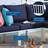 Riverside Outdoor Patio Aluminum Armless Chair - Coastal Modern & Modular Seating