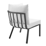Riverside Outdoor Patio Aluminum Corner Chair - Coastal Modern & Modular Sectional Component