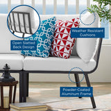 Riverside Outdoor Patio Aluminum Corner Chair - Coastal Modern & Modular Sectional Component
