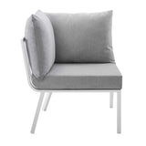 Riverside Outdoor Patio Aluminum Corner Chair - Coastal Modern & Modular Sectional Component