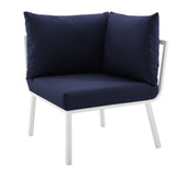 Riverside Outdoor Patio Aluminum Corner Chair - Coastal Modern & Modular Sectional Component