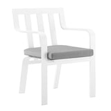 Baxley Stackable Outdoor Patio Aluminum Dining Armchair - Coastal Modern & UV-Resistant
