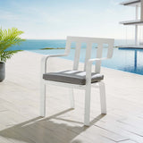 Baxley Stackable Outdoor Patio Aluminum Dining Armchair - Coastal Modern & UV-Resistant