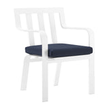 Baxley Stackable Outdoor Patio Aluminum Dining Armchair - Coastal Modern & UV-Resistant
