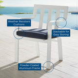 Baxley Stackable Outdoor Patio Aluminum Dining Armchair - Coastal Modern & UV-Resistant