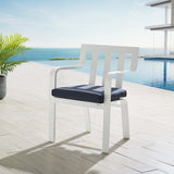 Baxley Stackable Outdoor Patio Aluminum Dining Armchair - Coastal Modern & UV-Resistant