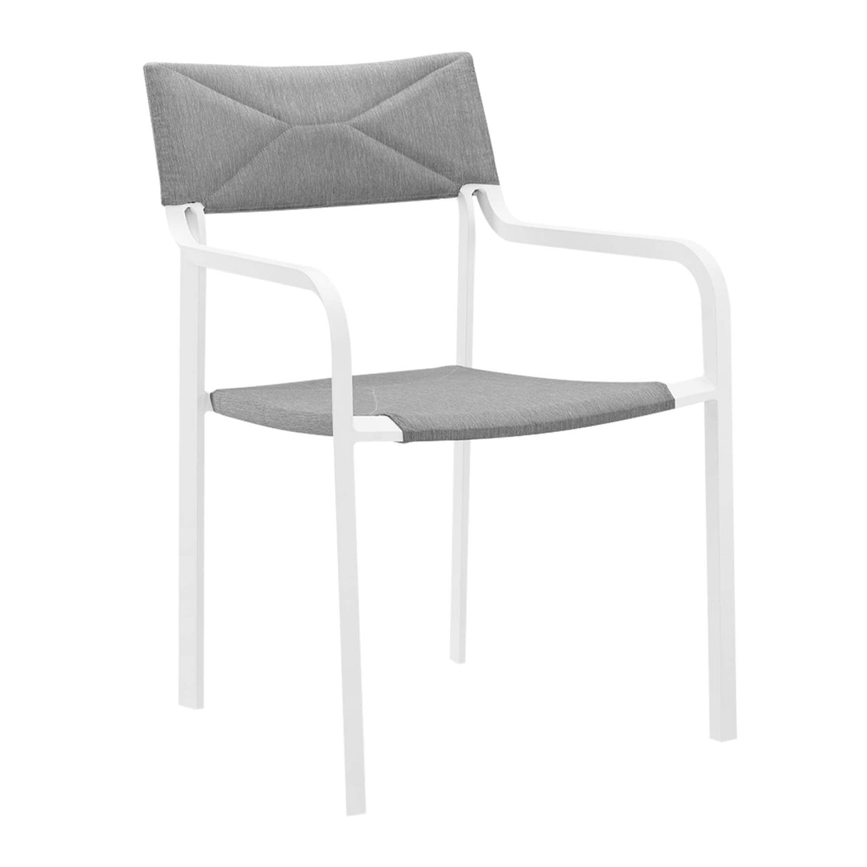Raleigh Stackable Outdoor Patio Aluminum Dining Armchair - Minimalist & UV-Resistant