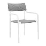 Raleigh Stackable Outdoor Patio Aluminum Dining Armchair - Minimalist & UV-Resistant