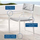 Raleigh Stackable Outdoor Patio Aluminum Dining Armchair - Minimalist & UV-Resistant