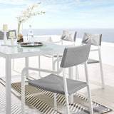 Raleigh Stackable Outdoor Patio Aluminum Dining Armchair - Minimalist & UV-Resistant