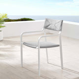 Raleigh Stackable Outdoor Patio Aluminum Dining Armchair - Minimalist & UV-Resistant