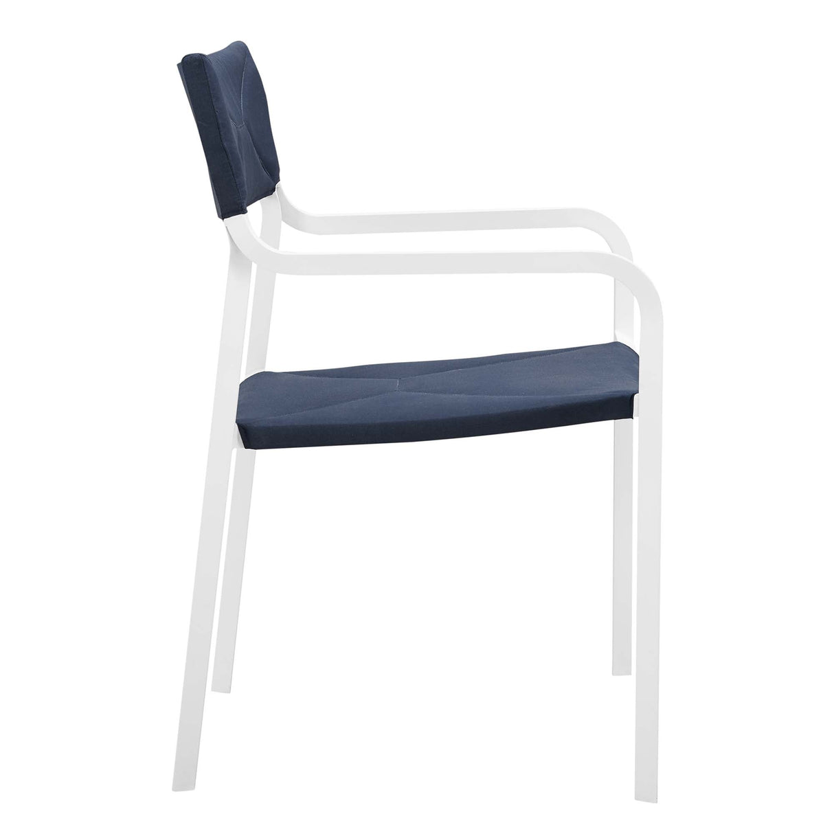 Raleigh Stackable Outdoor Patio Aluminum Dining Armchair - Minimalist & UV-Resistant