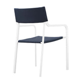 Raleigh Stackable Outdoor Patio Aluminum Dining Armchair - Minimalist & UV-Resistant