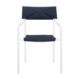 Raleigh Stackable Outdoor Patio Aluminum Dining Armchair - Minimalist & UV-Resistant