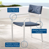 Raleigh Stackable Outdoor Patio Aluminum Dining Armchair - Minimalist & UV-Resistant