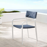Raleigh Stackable Outdoor Patio Aluminum Dining Armchair - Minimalist & UV-Resistant