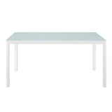 Raleigh 59" Outdoor Patio Aluminum Dining Table - Modern Coastal & Weather-Resistant