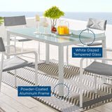 Raleigh 59" Outdoor Patio Aluminum Dining Table - Modern Coastal & Weather-Resistant