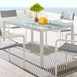 Raleigh 59" Outdoor Patio Aluminum Dining Table - Modern Coastal & Weather-Resistant