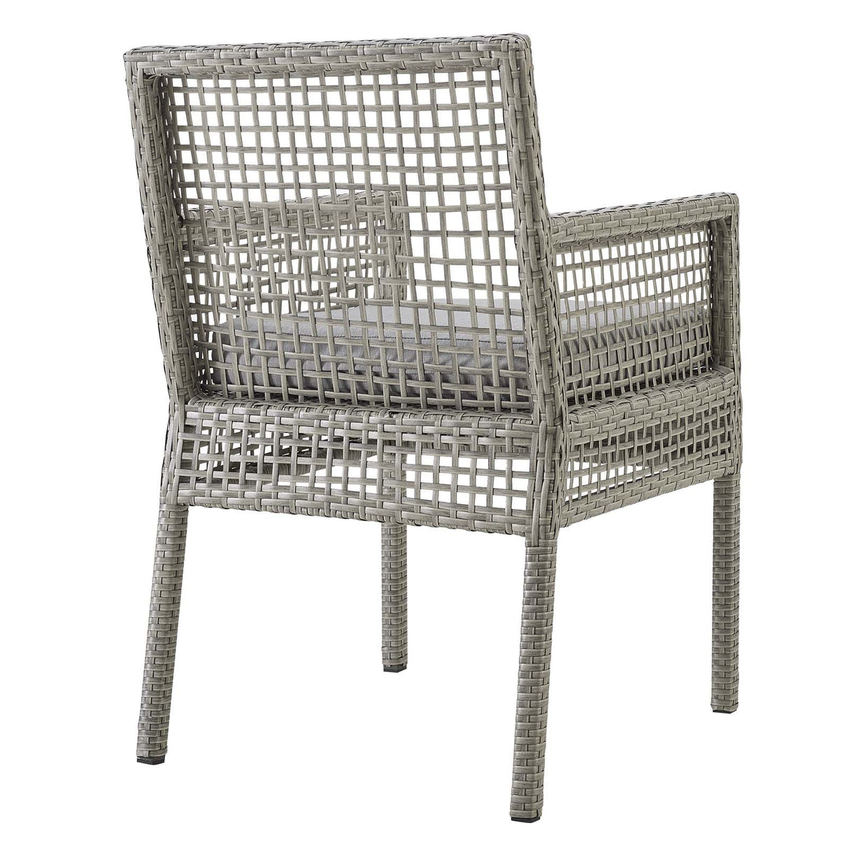 Aura Dining Armchair Outdoor Patio Wicker Rattan Set of 4 - Modern Coastal & Weather-Resistant