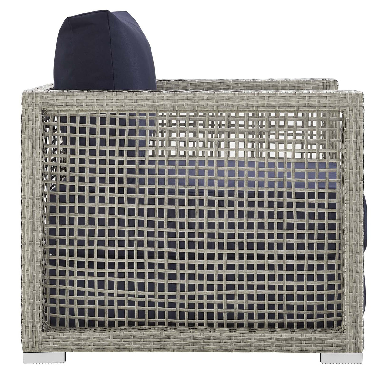 Aura 3 Piece Outdoor Patio Wicker Rattan Set - Modern Coastal & Weather-Resistant