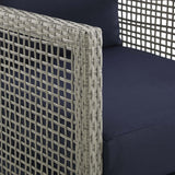 Aura 3 Piece Outdoor Patio Wicker Rattan Set - Modern Coastal & Weather-Resistant