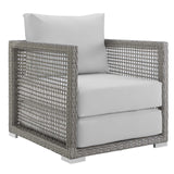 Aura 3 Piece Outdoor Patio Wicker Rattan Set - Modern Coastal & Weather-Resistant
