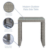 Aura 3 Piece Outdoor Patio Wicker Rattan Set - Modern Coastal & Weather-Resistant