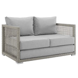 Aura 4 Piece Outdoor Patio Wicker Rattan Set - Modern Coastal & Weather-Resistant